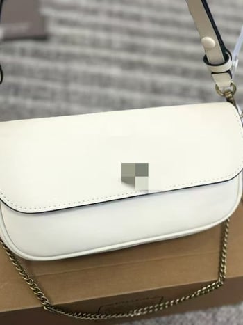 Brook flap baguette torbica od kravljeg koža s kapom, dvostruka remenica preko ramena sa lancem, poliester podstava, unutarnja džep sa zipom, ljeto 2025