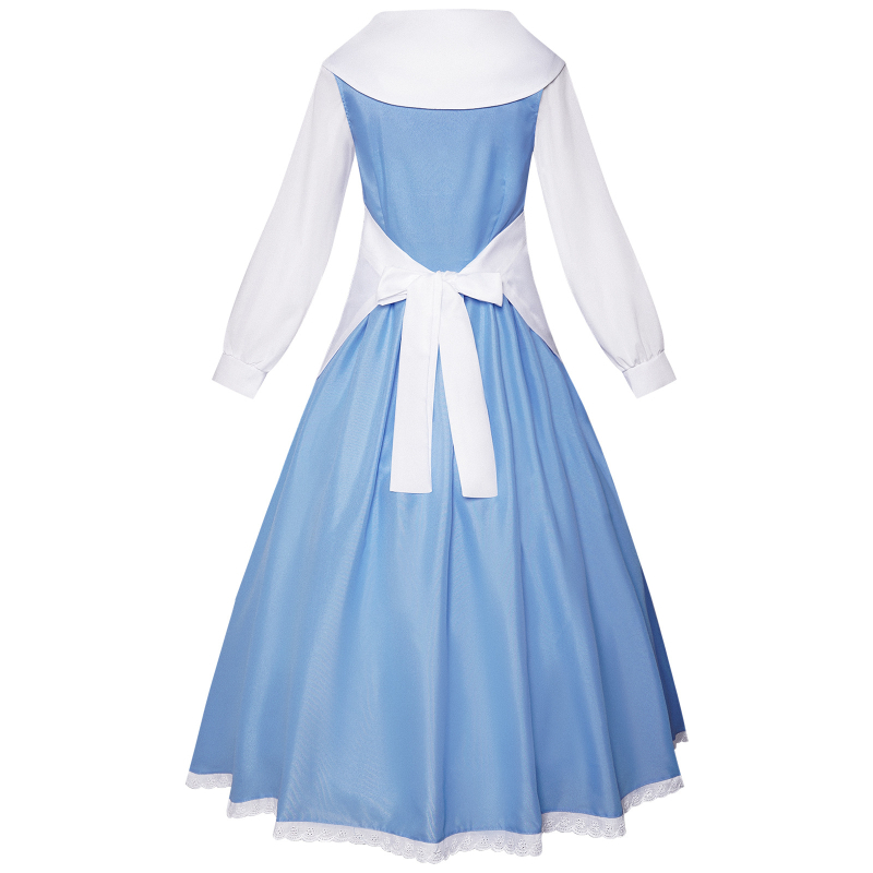 Haljina za cosplay službenice inspirirana Belle za Halloween; pamuk-elastan mješavina (50–70% pamuk, 30–50% elastan); pogodno za ženski cosplay u igrama i anime; jesen 2022; dob 18–24.