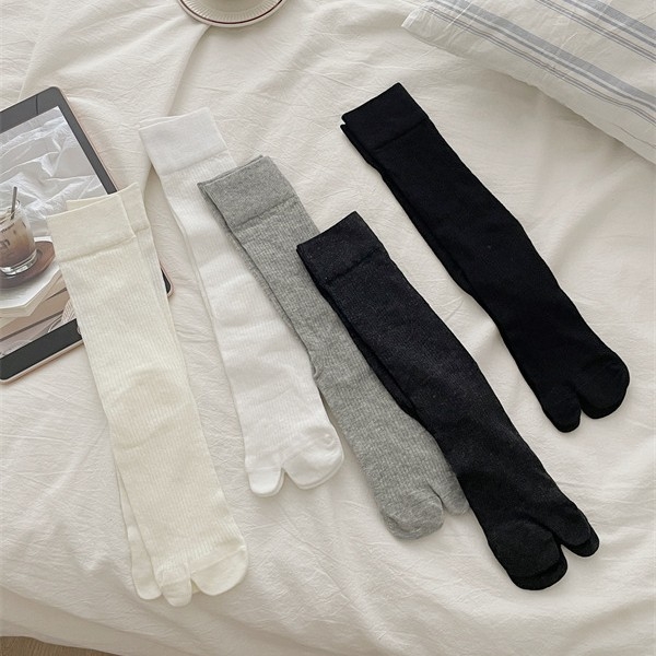 Șosete cu degete separate, stil japonez, bumbac 50–70%, gleznă medie, tricot la un ac