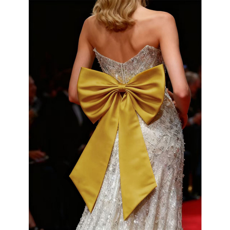 Пояс за талия аксесоар с голяма сатенена панделка | Тъкан плат | Стил: сладък | Марка yxph | Артикул 0006 | Пролет 2026