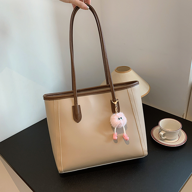 Corduroy torba za ramena u uličnoj modi, Tote torba sa zatvaračem, podstava od umjetne kože