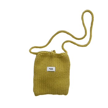 Pamukova pletene torbica za telefon, vertikalno kvadratnog oblika, crossbody s vezicom, mekano pletenje, svjež i sladak stil