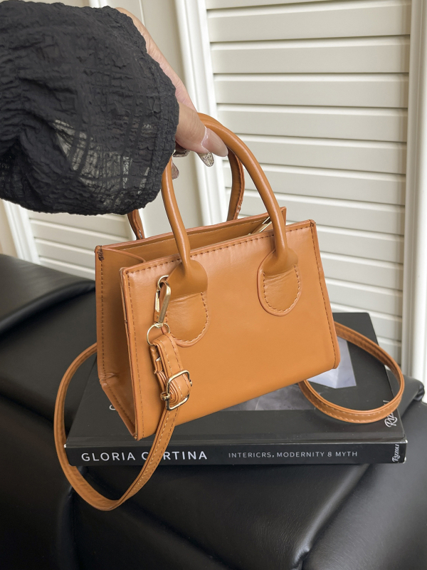 Crossbody torbica u gradskom stilu, PU koža, vodoravni kvadratni oblik, magnetski zatvarač, džep za mobitel