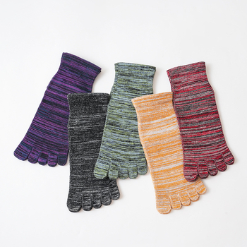 Чорапи с пет пръста от гребен памук, къса тръбичка, 80–90% памук, безшевни, 144 игли, попиване на пот, анти триене