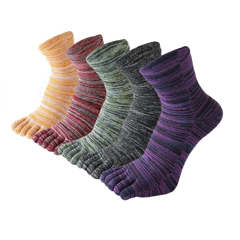 Чорапи с пет пръста от гребен памук, къса тръбичка, 80–90% памук, безшевни, 144 игли, попиване на пот, анти триене