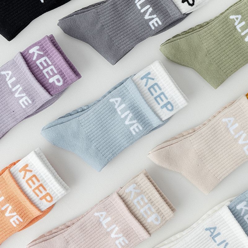 Ženske joga čarape, srednje dužine, pamuk mješavina, protuklizne, protiv mirisa, protiv trenja (unutarnji trening)