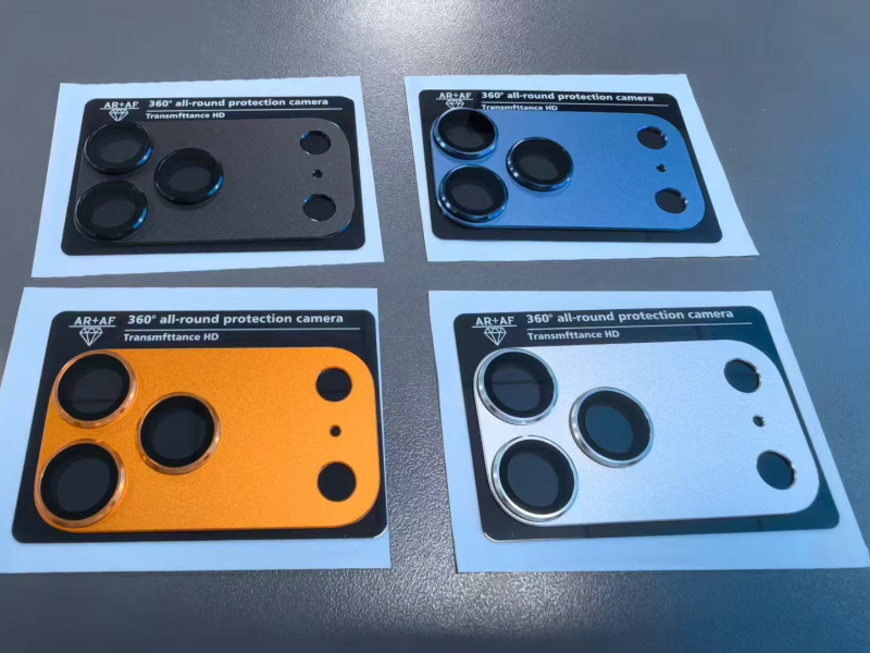 Закалено стъкло за леща за iPhone 17 Pro Max — броня от метална текстура, интегриран защитен филм, удароустойчиво и устойчиво на падане