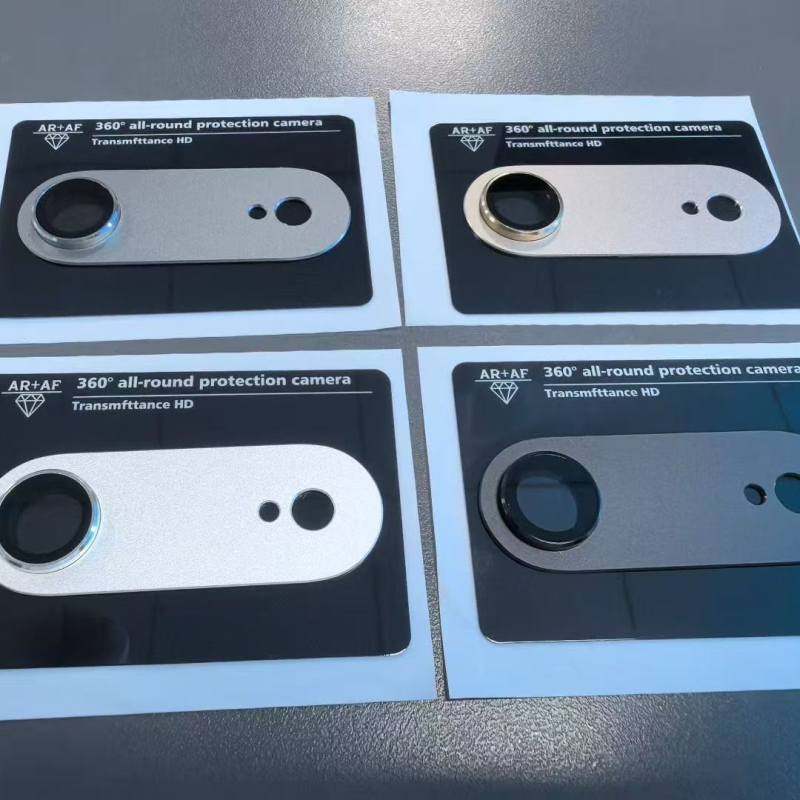 Закалено стъкло за леща за iPhone 17 Pro Max — броня от метална текстура, интегриран защитен филм, удароустойчиво и устойчиво на падане