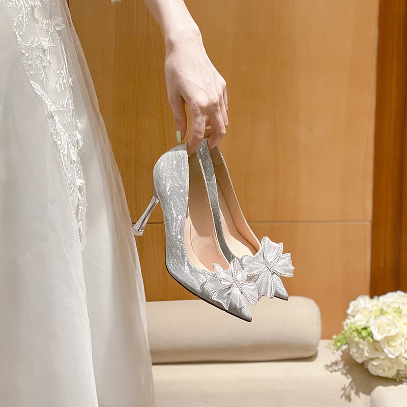 Високи токчета, кръгла пръст, 6-8 см тънък ток, гумена подметка, принцес стил