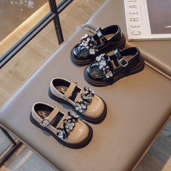 Pantofi cu platformă pentru fete din PU, cu închidere Velcro, partea superioară PU, branț PU, talpă din cauciuc