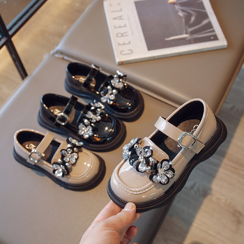 Pantofi cu platformă pentru fete din PU, cu închidere Velcro, partea superioară PU, branț PU, talpă din cauciuc