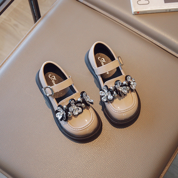 Pantofi cu platformă pentru fete din PU, cu închidere Velcro, partea superioară PU, branț PU, talpă din cauciuc