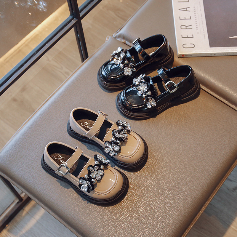 Pantofi cu platformă pentru fete din PU, cu închidere Velcro, partea superioară PU, branț PU, talpă din cauciuc