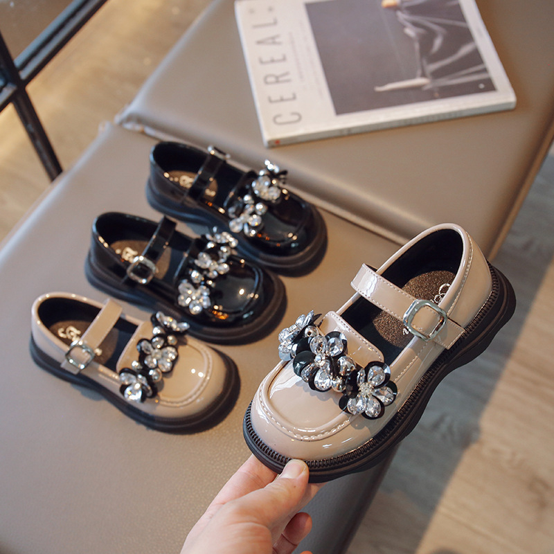 Pantofi cu platformă pentru fete din PU, cu închidere Velcro, partea superioară PU, branț PU, talpă din cauciuc