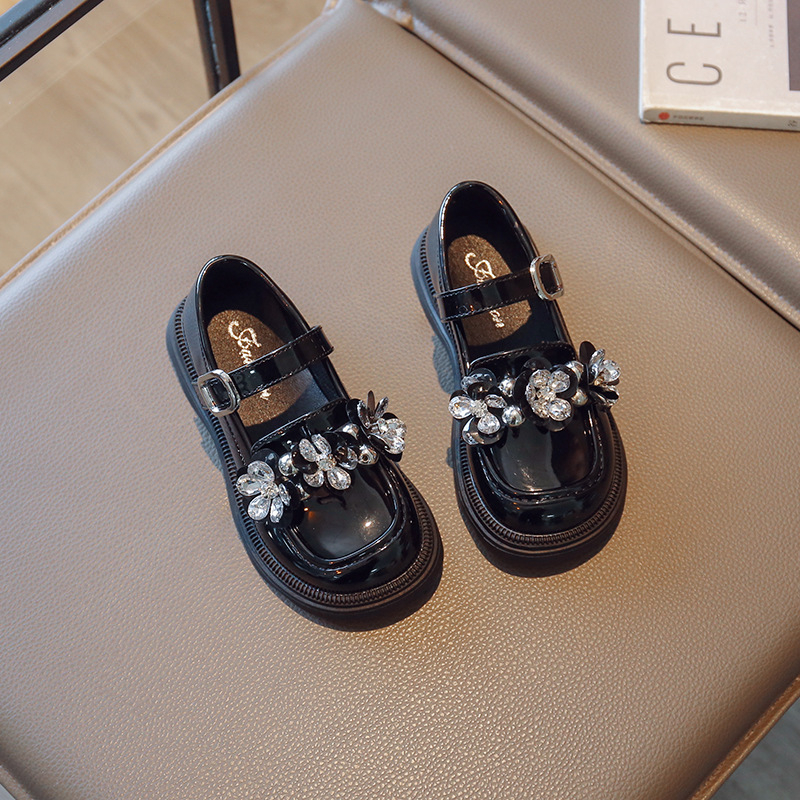 Pantofi cu platformă pentru fete din PU, cu închidere Velcro, partea superioară PU, branț PU, talpă din cauciuc