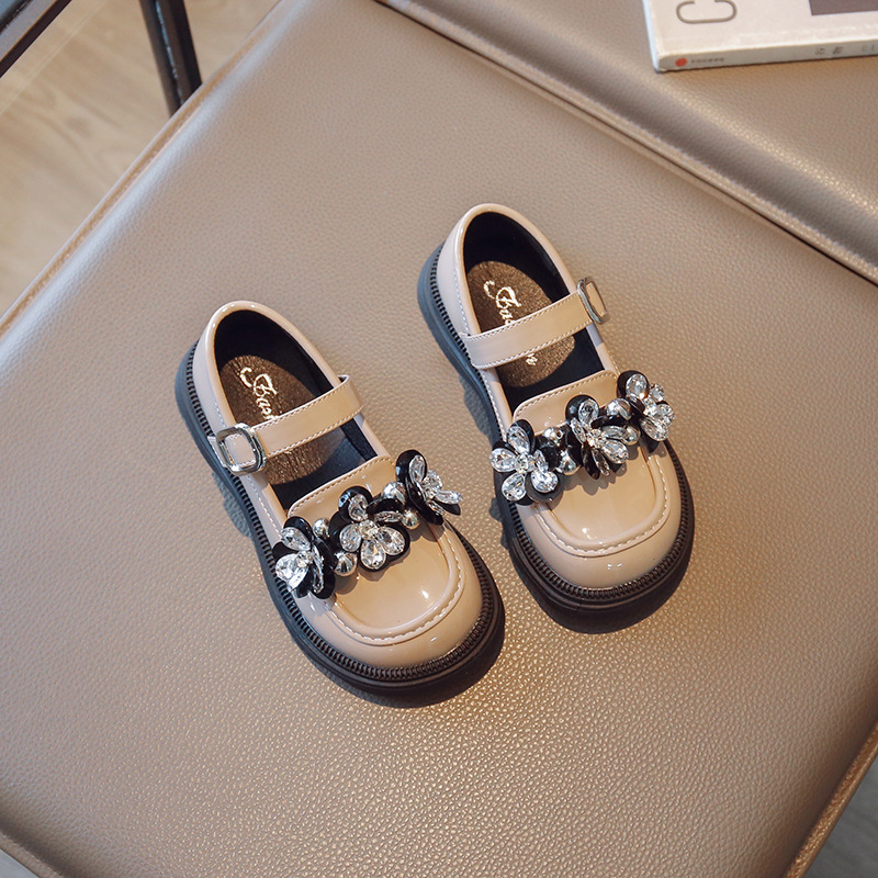 Pantofi cu platformă pentru fete din PU, cu închidere Velcro, partea superioară PU, branț PU, talpă din cauciuc