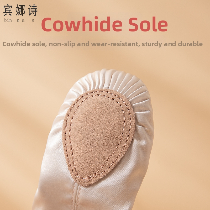 Speed Angel Detské baletné Mäkké topánky bez šnúrok, saténový vamp, národný štýl, na tanečnú praxu, pre dievčatá 3–8 rokov