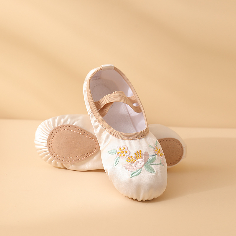 Speed Angel Gyerekeknek készült balett puha cipő, lányoknak, fűző nélkül, selyem vamp, nemzeti stílus, táncgyakorláshoz, 3–8 évesek