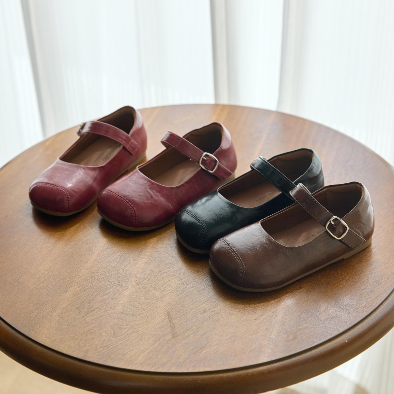 Dječje kožne cipele s Velcro zatvaračem – Unisex, gornji dio od kože drugog sloja, gumena potplata