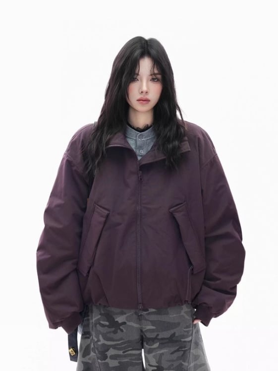 Jakna s perjem od patke, slim-fit, stojeći ovratnik, punilo 101–200 g, sadržaj perja 86–90%, materijal poliester, debela konstrukcija, street hipster stil