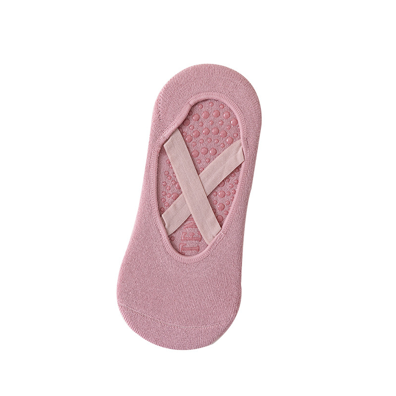 Șosete de yoga – antiderapante, absorbante de șocuri, curele încrucișate, talpă groasă, lungime scurtă