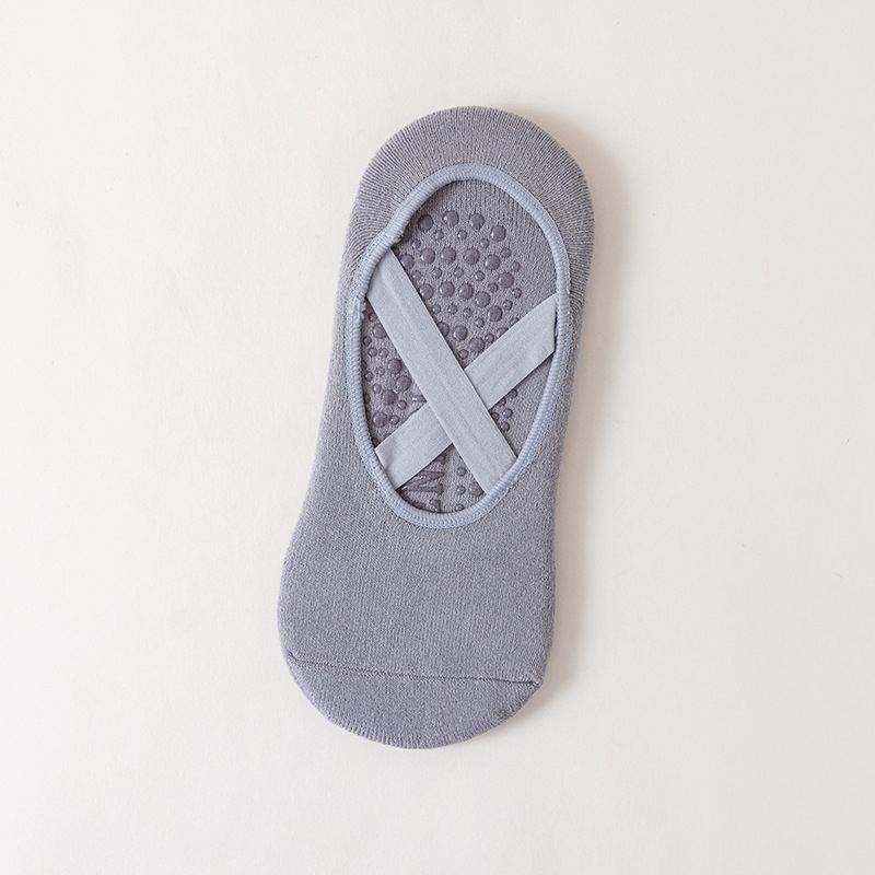 Șosete de yoga – antiderapante, absorbante de șocuri, curele încrucișate, talpă groasă, lungime scurtă