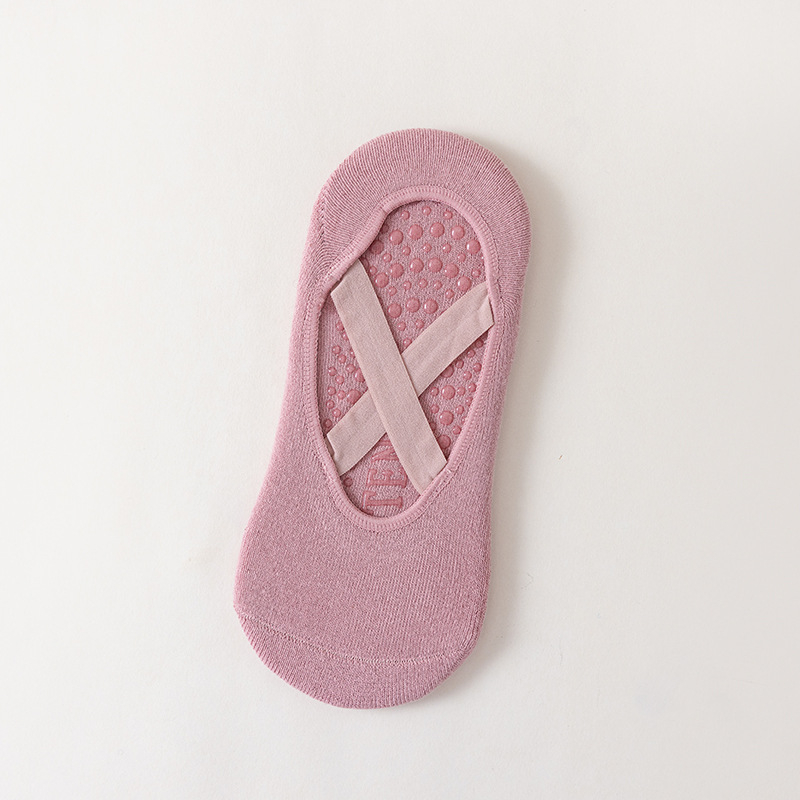 Șosete de yoga – antiderapante, absorbante de șocuri, curele încrucișate, talpă groasă, lungime scurtă