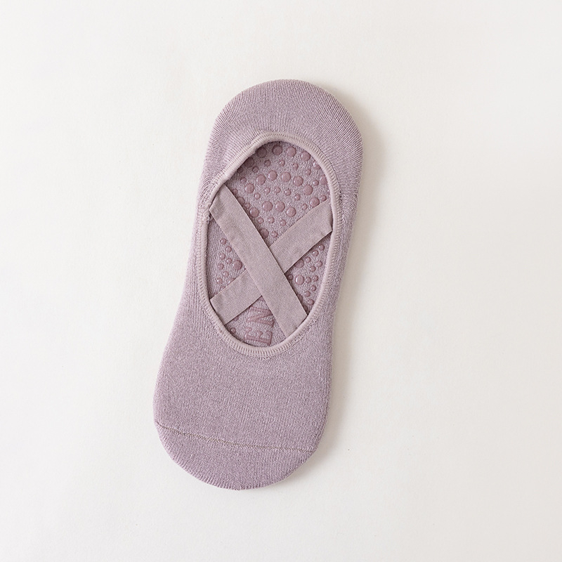 Șosete de yoga – antiderapante, absorbante de șocuri, curele încrucișate, talpă groasă, lungime scurtă