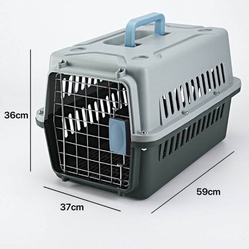 Cutie de transport pentru pisici din PP, model dungat, structură moale