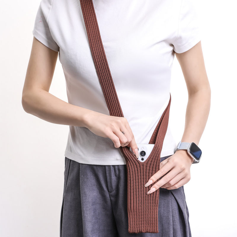 Poliészterből készült telefon táska, érmés rekesz, függőleges négyzet alak, uniszex, 2025 tél