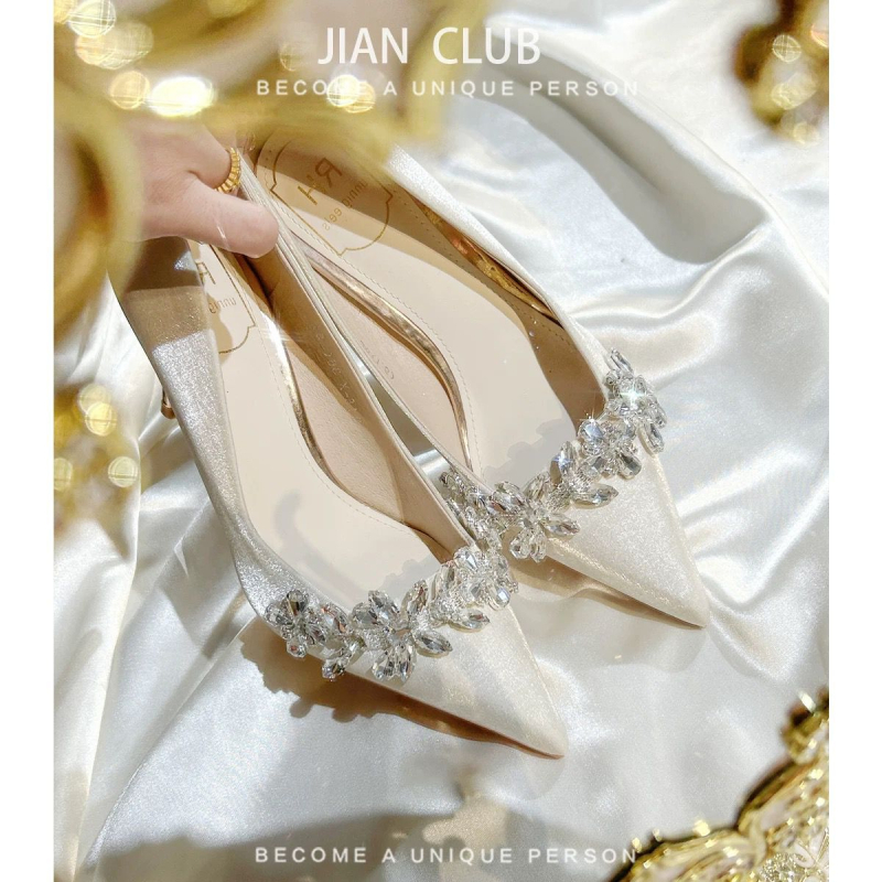 Дамски обувки Мери Джейн с остър нос, ток 3-6 см, PU горна част, PU вътрешен материал, гумена подметка