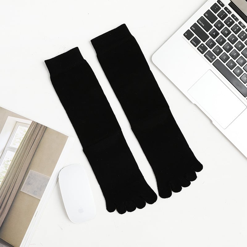 Мъжки петопръстни чорапи, гребен памук, жакардова тъкан, каре шарка, дишащи