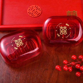 Vjenčani set čašica za četkice i posuda za sapun, plastika, pakirano u OPP vrećicu, za vjenčanje