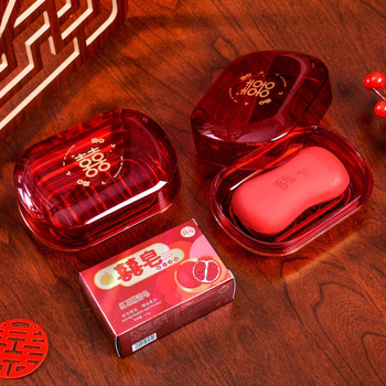 Vjenčani set čašica za četkice i posuda za sapun, plastika, pakirano u OPP vrećicu, za vjenčanje