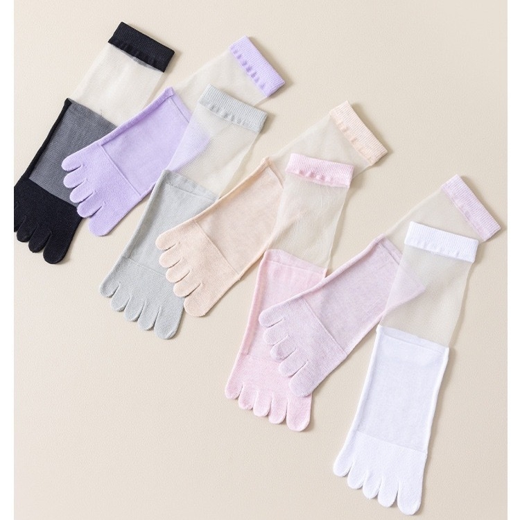 Ženske čarape s odvojenim prstima od pamuka, ljeto, upijaju znoj, 70–80% pamuka