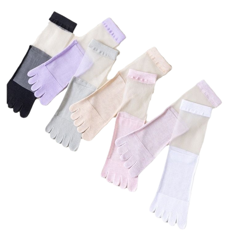 Ženske čarape s odvojenim prstima od pamuka, ljeto, upijaju znoj, 70–80% pamuka