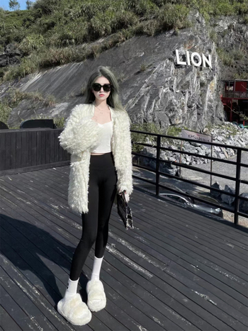 All-in-One termalne hlače s visokim strukom, najlon-spandex 70-80% najlon, <30% spandex, debele, duljina devet bodova, jesen 2023