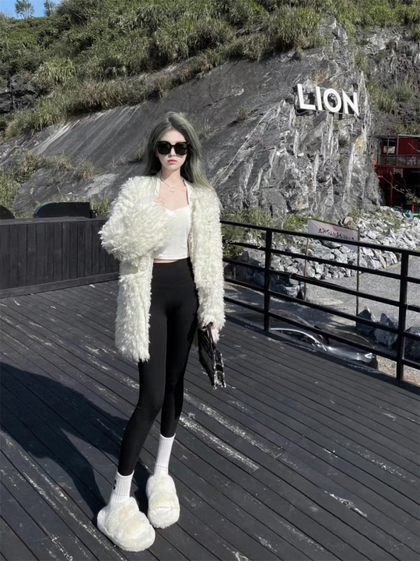 All-in-One termalne hlače s visokim strukom, najlon-spandex 70-80% najlon, <30% spandex, debele, duljina devet bodova, jesen 2023