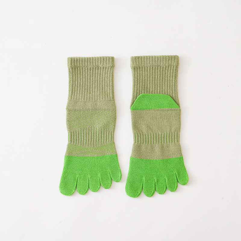 Șosete femei cu cinci degete – sportive, bloc de culoare, absorbție a transpirației, respirabile, combed cotton