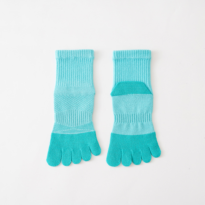 Șosete femei cu cinci degete – sportive, bloc de culoare, absorbție a transpirației, respirabile, combed cotton