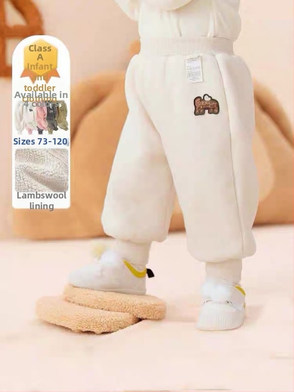 Παντελόνια για νήπια 1–3 ετών, βελούδινο ύφασμα, 100% πολυεστέρας, για άνοιξη/φθινόπωρο/χειμώνα