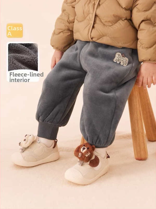 Detské nohavice pre 1–3 roky, sametový materiál, 100% polyester, vhodné na jar, jeseň a zimu