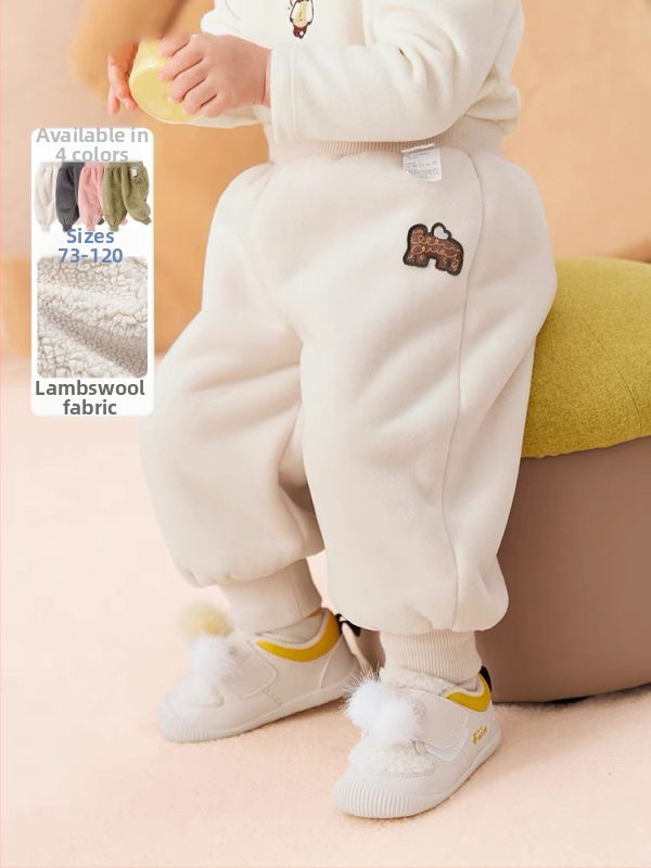 Detské nohavice pre 1–3 roky, sametový materiál, 100% polyester, vhodné na jar, jeseň a zimu
