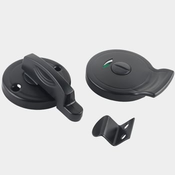 Nerđajući čelični hardver za pregrade u kupaonici s držkom, brušena završna obrada, moderan minimalistički stil, indikator zaključavanja vrata