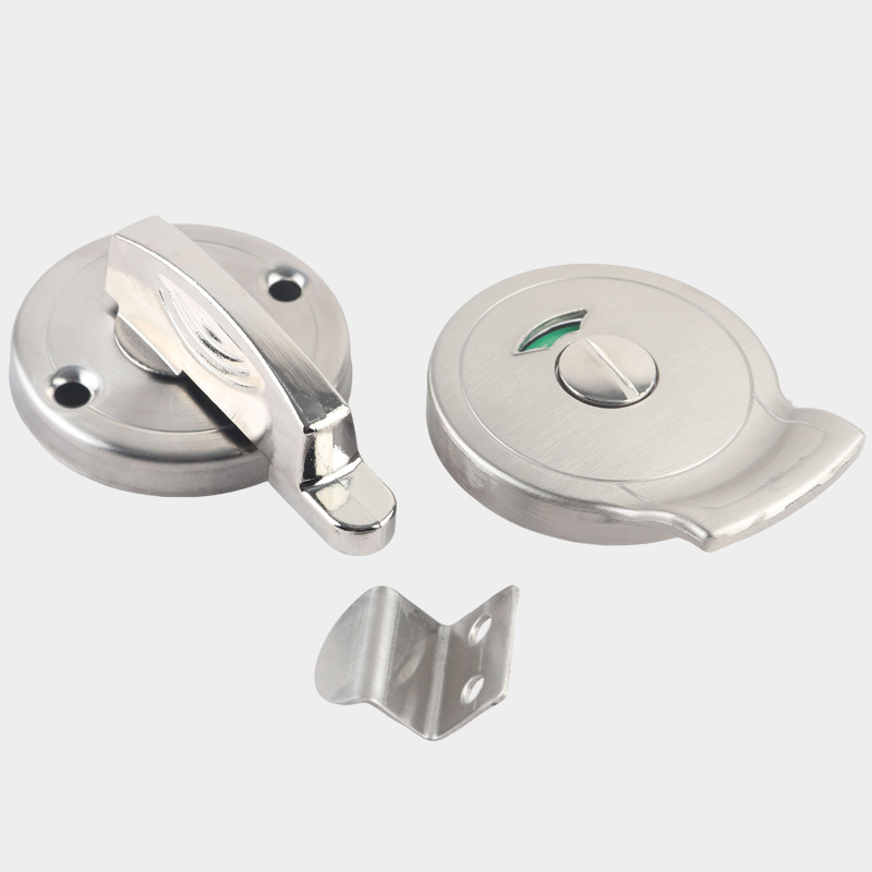 Nerđajući čelični hardver za pregrade u kupaonici s držkom, brušena završna obrada, moderan minimalistički stil, indikator zaključavanja vrata