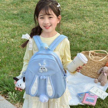 Dječji ruksak s motivom zeca – ultra lagan, sklopiv za pohranu, najlon materijal, podstava od poliestera, naramenice s zračnim jastukom