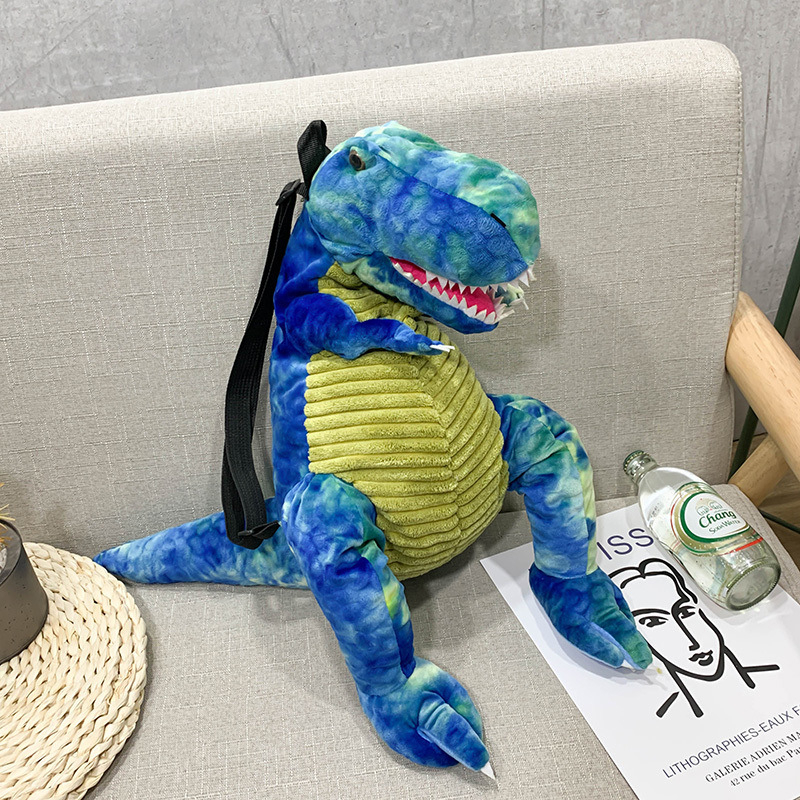 Detský batoh s plyšovým dinosaureom – ultra ľahký, plyšový materiál, vzor zvierat, ramenné popruhy s vzdušnou výplňou, pre škôlku