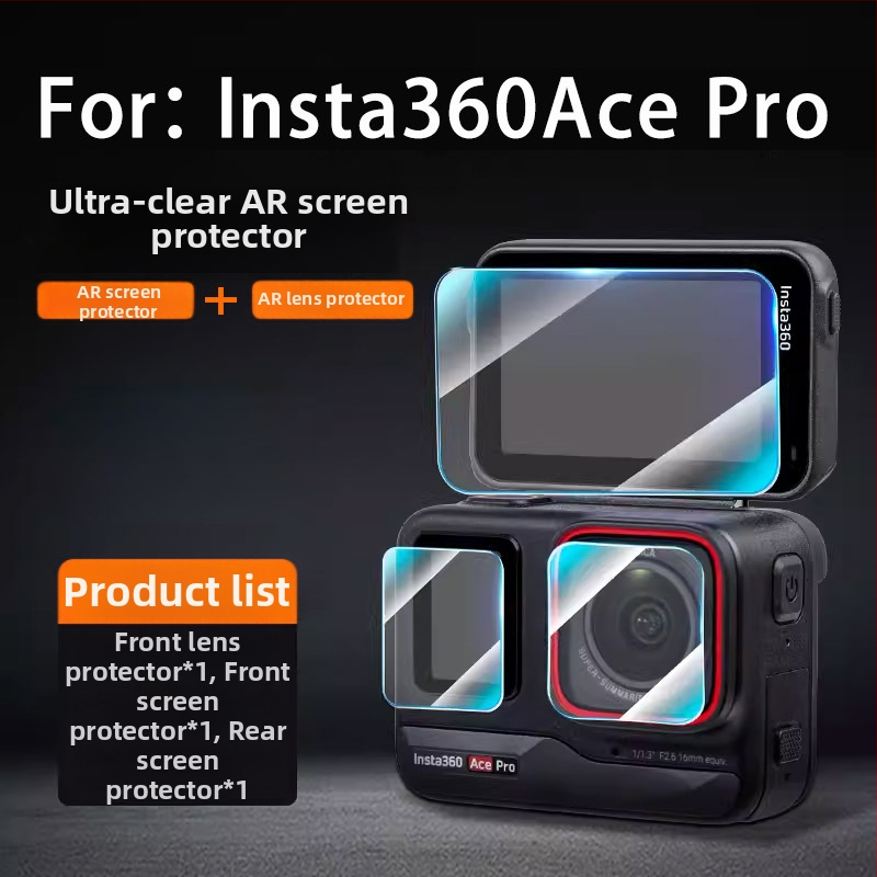 Защитно фолио за екран за Insta360 AcePro2 – анти-отразително, HD, пълен екран, AR филм, съвместим с Shadow Stone 360
