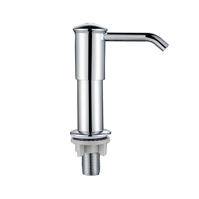 Konyhai mosogatótálhoz mosogatószer adagoló pumpa fej hosszabbító csővel, kézi nyomású működés, műanyag, krómozott felület, modern minimál dizájn