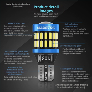 LED T10 žiarovka pre svetlo poznávacej značky, vysoká jasnosť, šošovka, základ W5W (12V, 5000 lm)